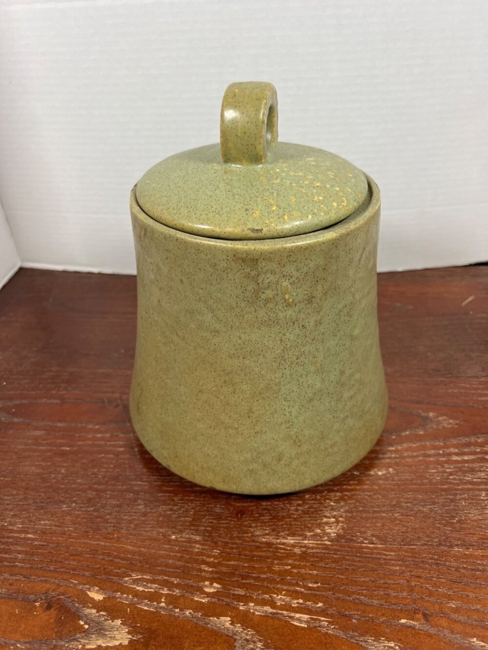 Vintage McCoy Green Ceramic Cookie Jar With Lid - Picture 2 of 5